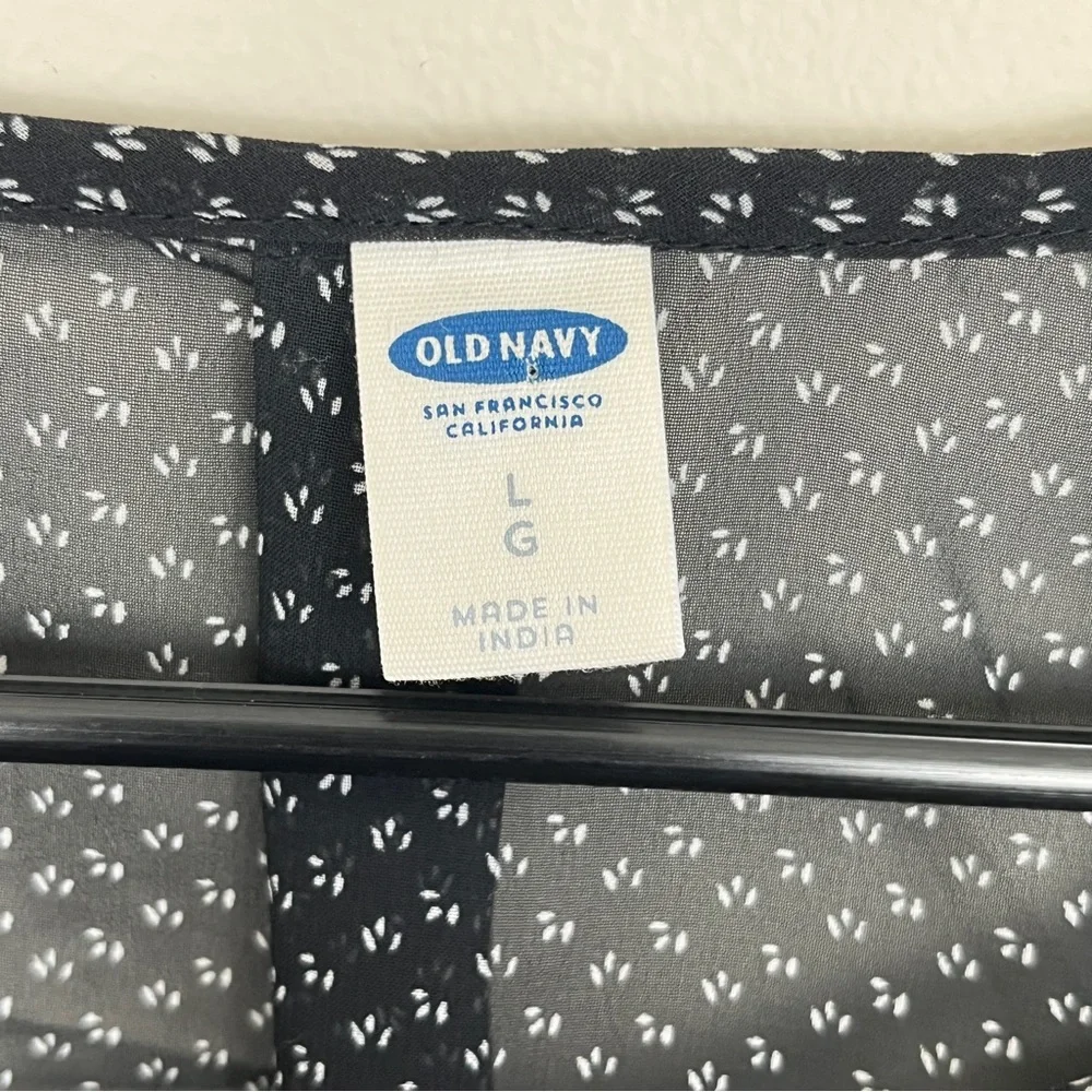 Old Navy Long Sleeved Sheer Peasant Blouse Sz L - Picture 9 of 10